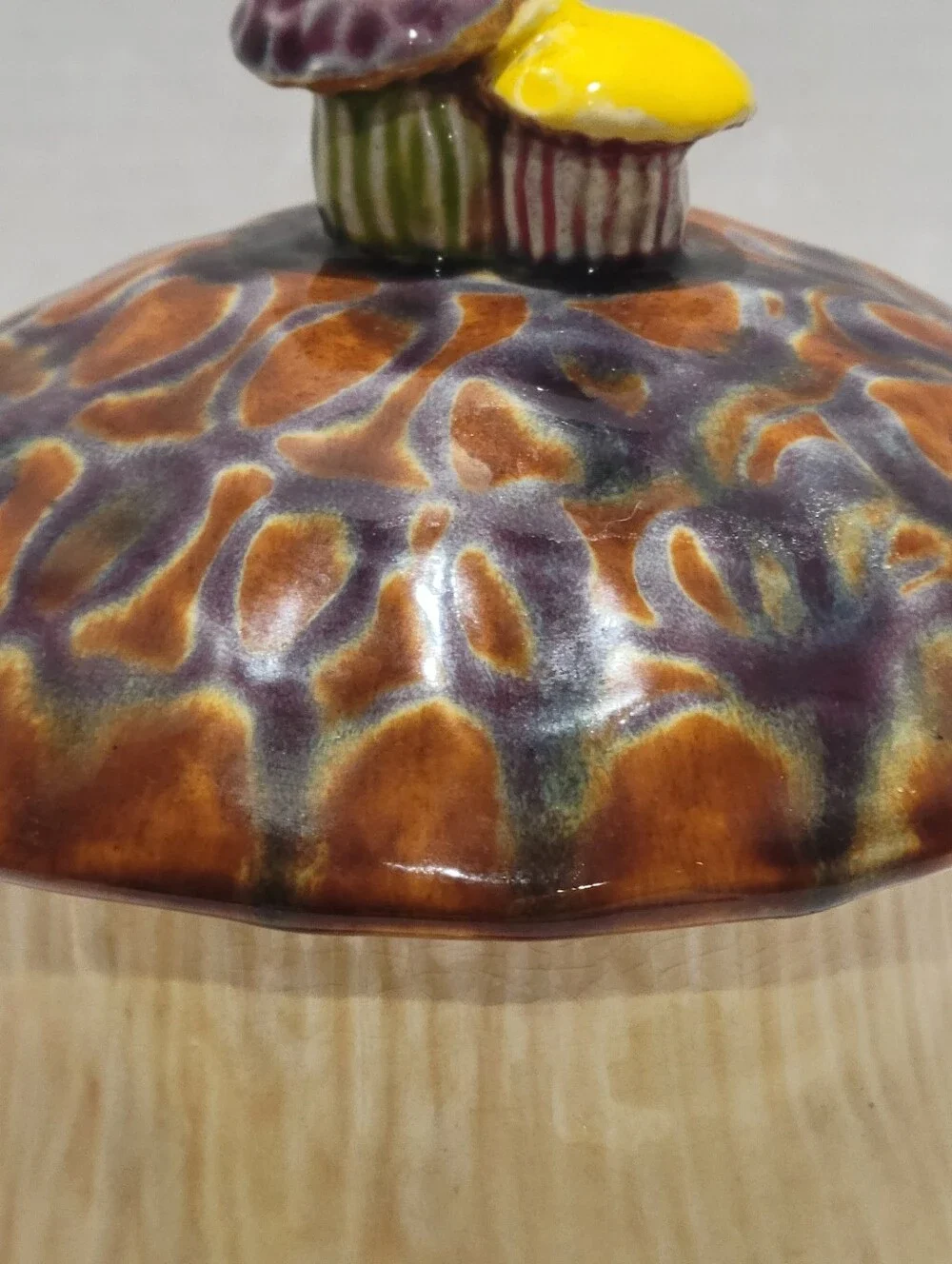 Mushroom 3D Ceramic Canister Vintage 70s Retro Kitchen Decor 8 